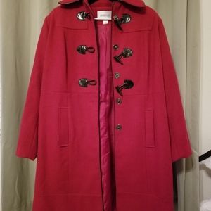 Avenue Red Pea Coat Size 18/20